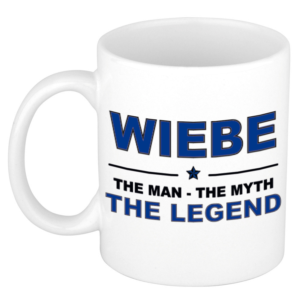 Wiebe The man, The myth the legend bedankt cadeau mok-beker 300 ml keramiek