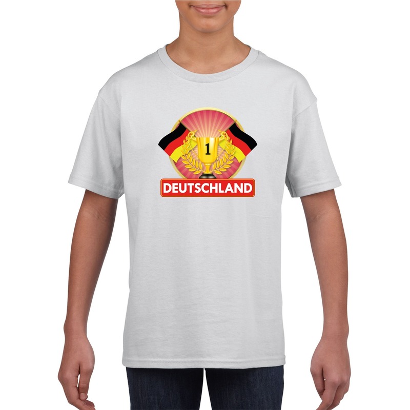 Wit Duitsland supporter kampioen shirt kinderen