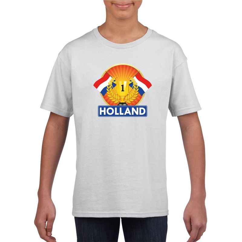 Wit Holland supporter kampioen shirt kinderen