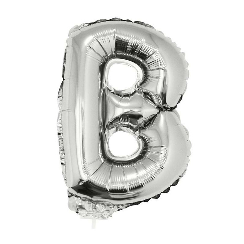 Zilveren opblaasbare letter ballon B
