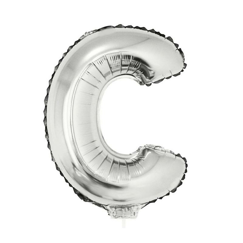 Zilveren opblaasbare letter ballon C