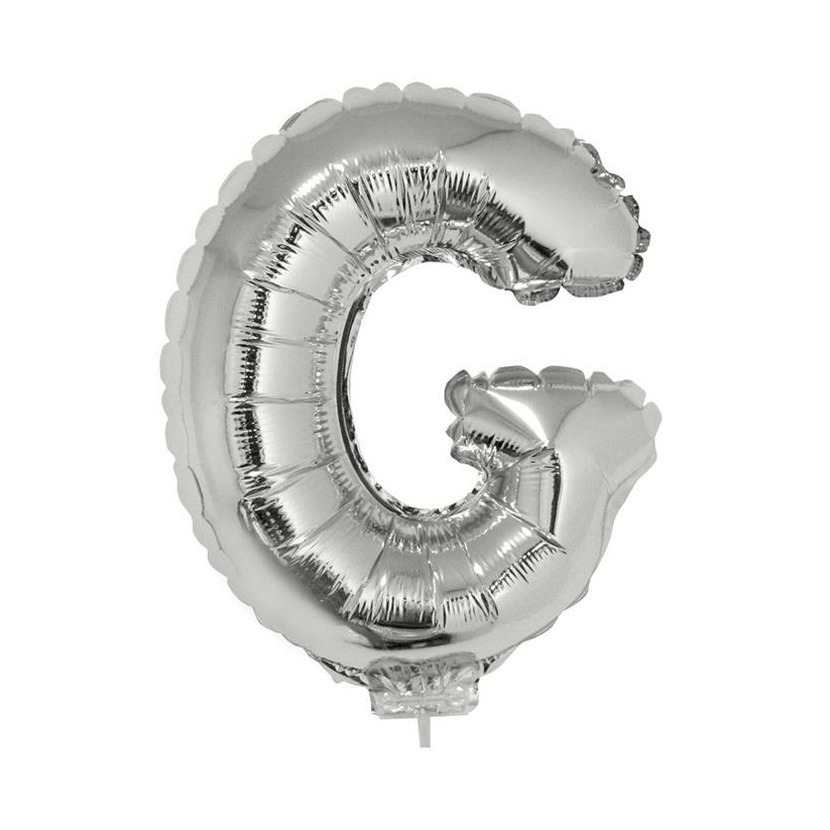 Zilveren opblaasbare letter ballon G
