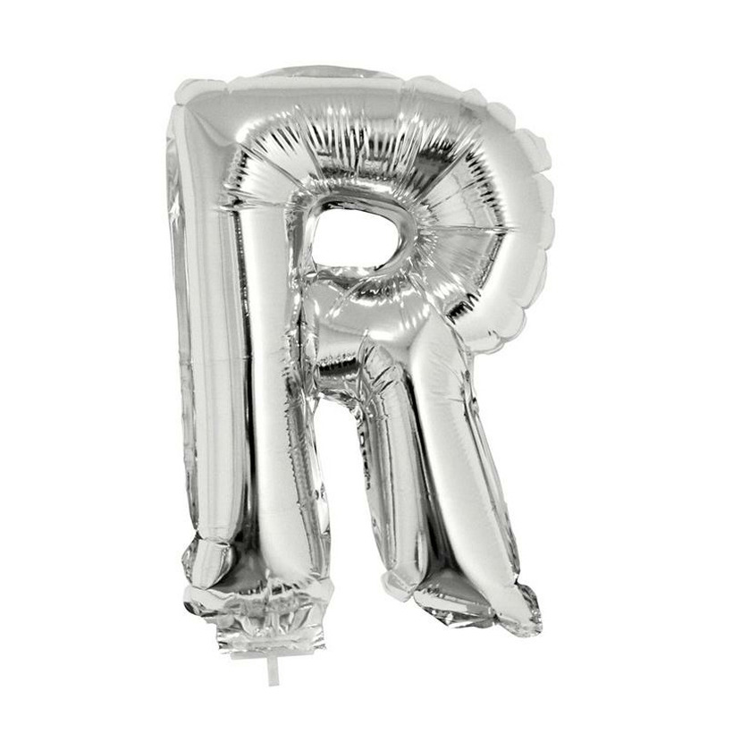 Zilveren opblaasbare letter ballon R