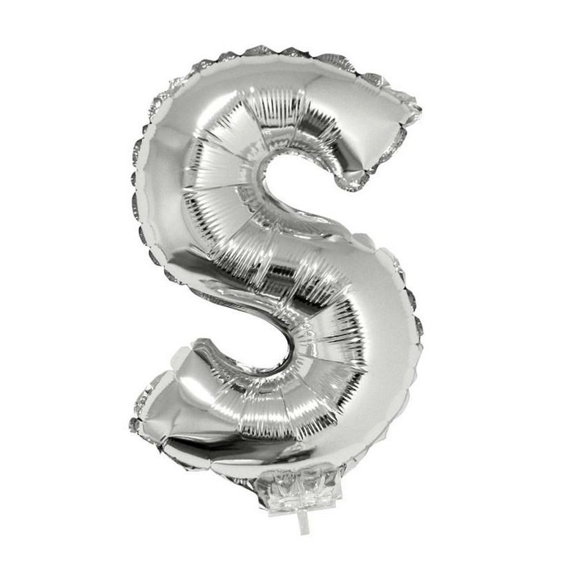 Zilveren opblaasbare letter ballon S
