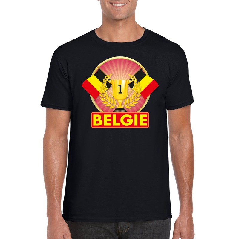 Zwart Belgie supporter kampioen shirt heren
