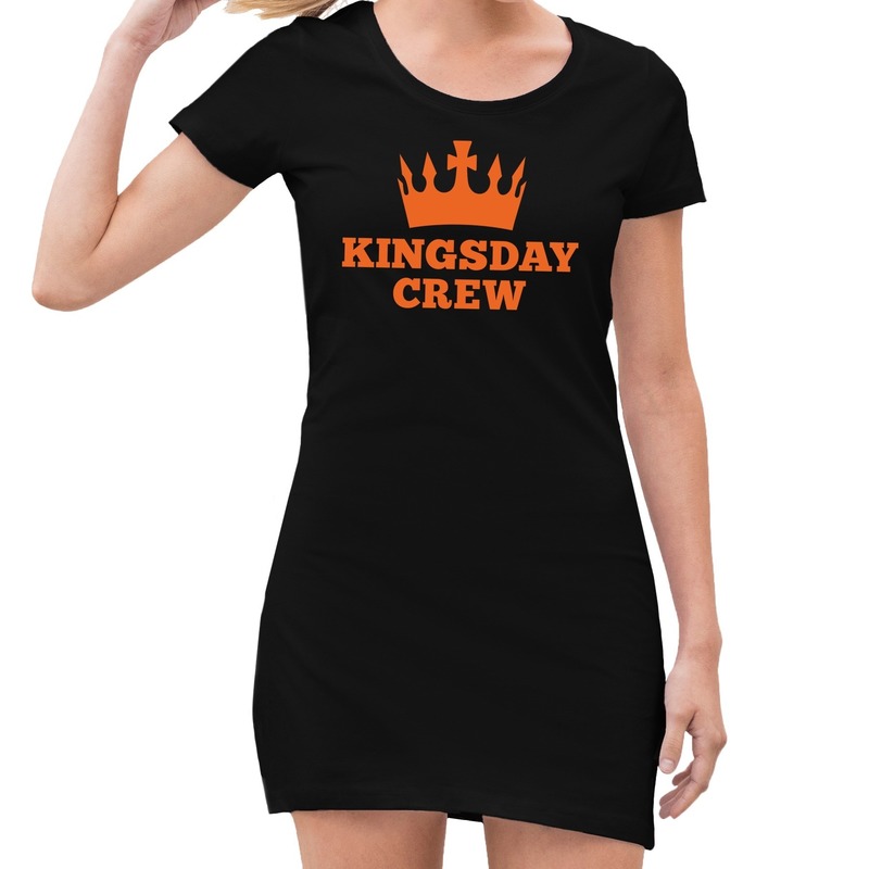 Zwart Kingsday crew jurkje voor dames