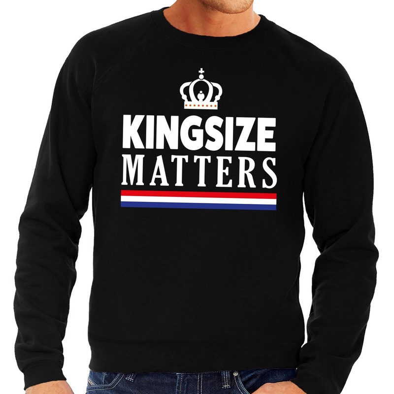 Zwarte Kingsize matters sweater voor heren