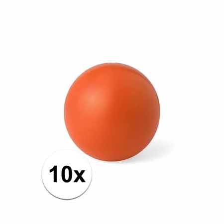 10 orange anti stress balls 6 cm