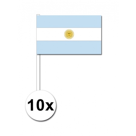 Papieren zwaaivlaggetjes Argentinie 10x