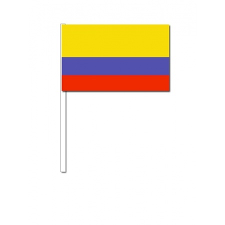 Papieren zwaaivlaggetjes Colombia 10 stuks