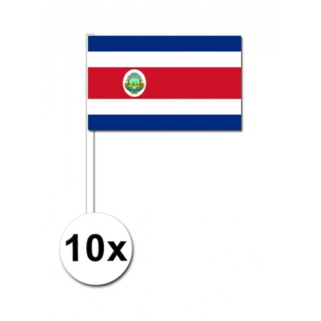 Papieren zwaaivlaggetjes Costa Rica 10x