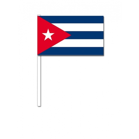 Papieren zwaaivlaggetjes Cuba 10 stuks