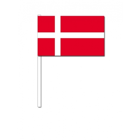 Papieren zwaaivlaggetjes Denemarken 10x