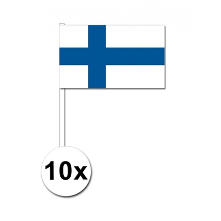 Papieren zwaaivlaggetjes Finland 10x
