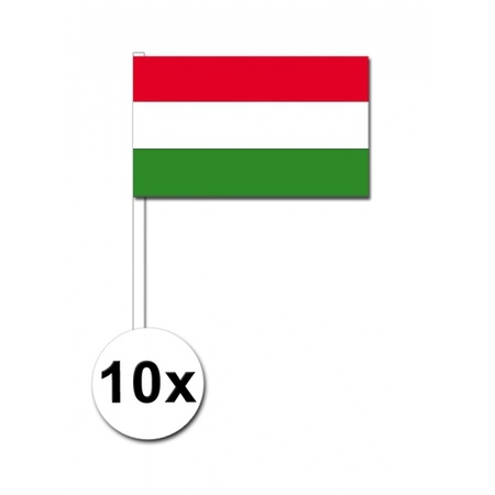 Papieren zwaaivlaggetjes Hongarije 10x