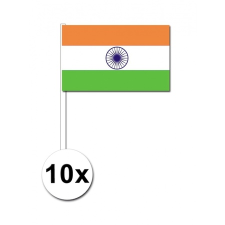 10 papieren zwaaivlaggetjes India  12 x 24 cm
