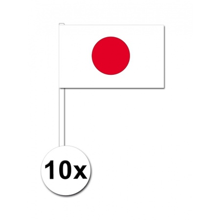 Papieren zwaaivlaggetjes Japan 10x