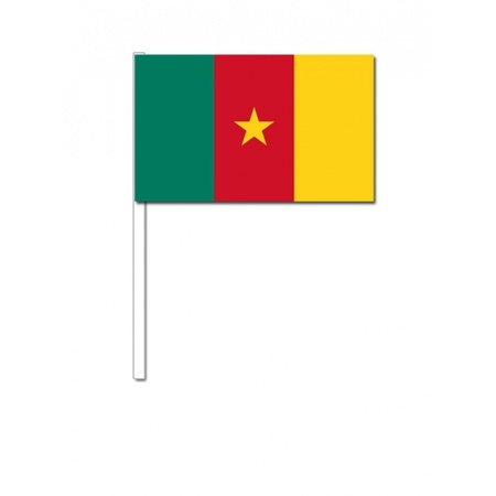 10 papieren zwaaivlaggetjes Kameroen
