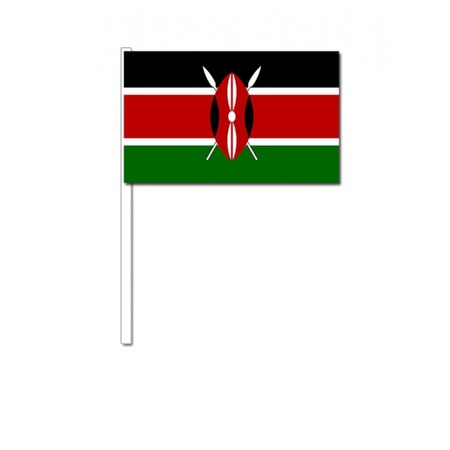 10 papieren zwaaivlaggetjes Kenia