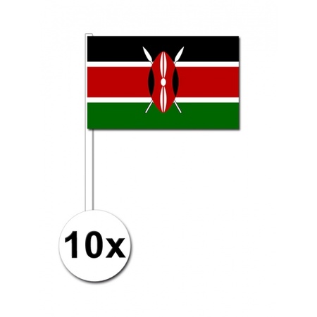 10 papieren zwaaivlaggetjes Kenia