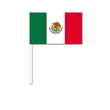Papieren zwaaivlaggetjes Mexico 10 stuks