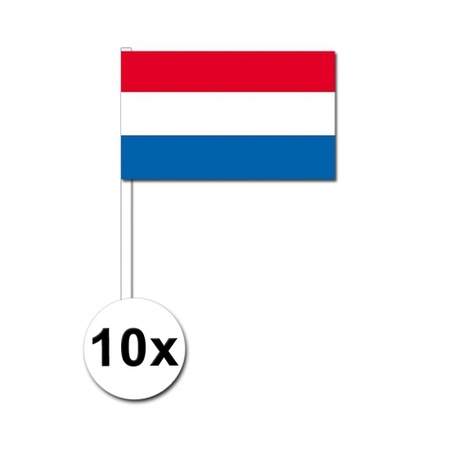Papieren zwaaivlaggetjes Nederland 10x