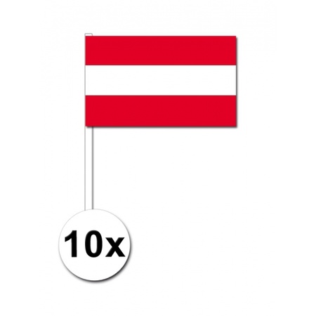 Papieren zwaaivlaggetjes Oostenrijk 10x