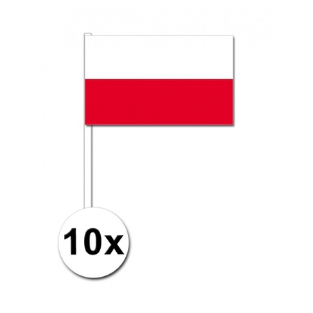 Papieren zwaaivlaggetjes Polen 10x