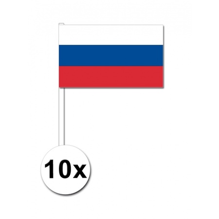 Papieren zwaaivlaggetjes Rusland 10x