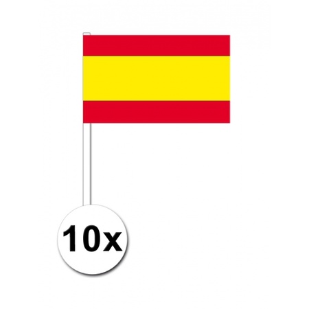 Papieren zwaaivlaggetjes Spanje 10x