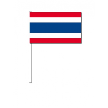 10 stuks papieren zwaaivlaggetjes Thailand 12 x 24 cm