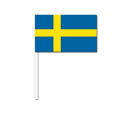 Papieren zwaaivlaggetjes Zweden 10x