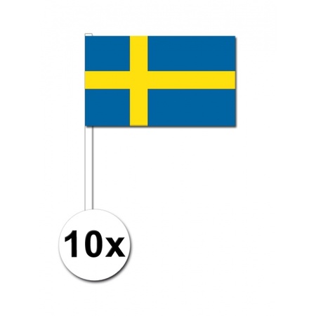 Papieren zwaaivlaggetjes Zweden 10x