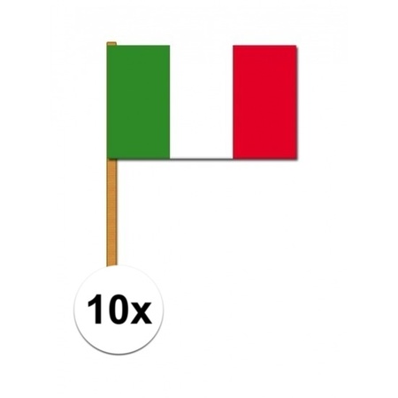 10x stuks Italiaans zwaaivlaggetje