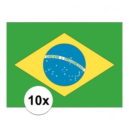 10x Flag Brazil stickers