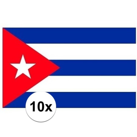 10x stuks Cuba vlaggetjes stickers