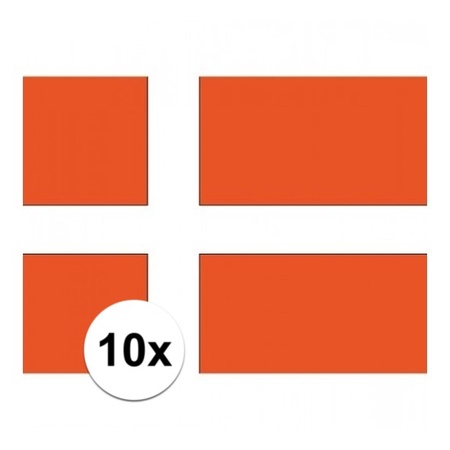 10x stuks Denemarken vlaggetjes stickers