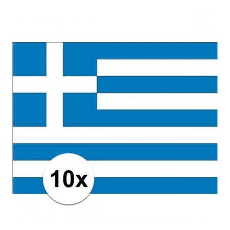 10x stuks Griekenland vlaggetjes stickers