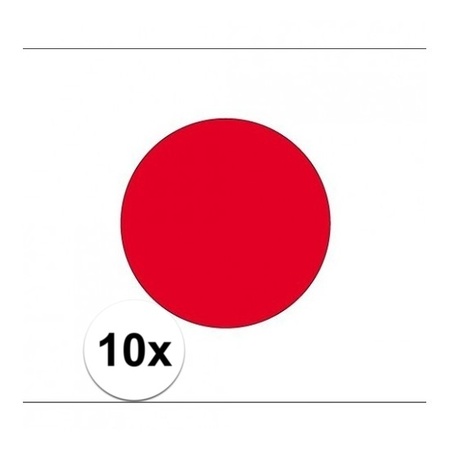 10x stuks Japan vlaggetjes stickers