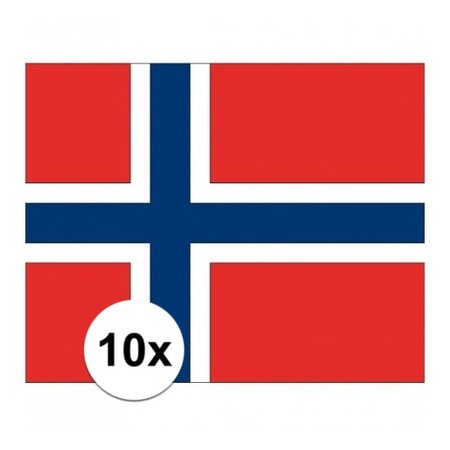 10x stuks Noorwegen vlaggetjes stickers