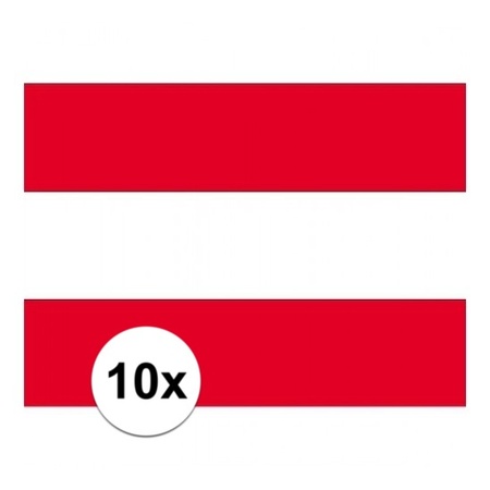 10x stuks Oostenrijk vlaggetjes stickers