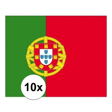10x stuks Portugal vlaggetjes stickers
