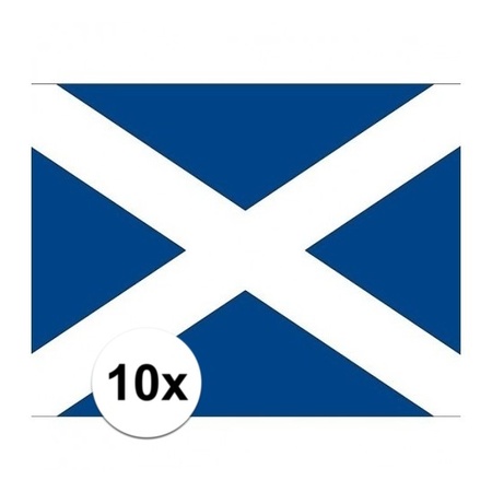 10x stuks Schotland vlaggetjes stickers