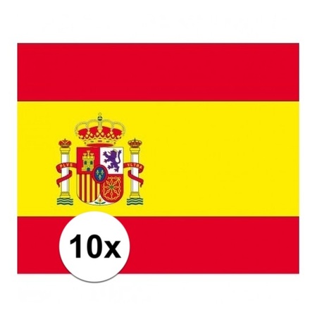 10x stuks Spanje vlaggetjes stickers