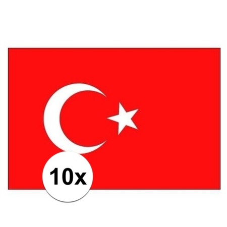 10x stuks Turkse vlaggetjes stickers