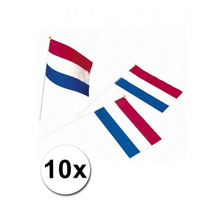 Papieren zwaaivlaggetjes Holland 10x