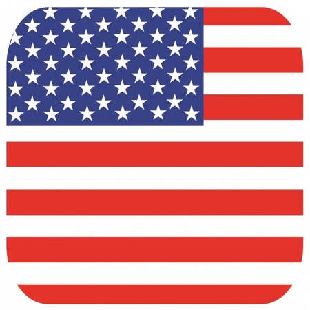 15x Beer coasters USA flag square 
