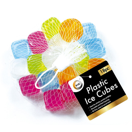 18x stuks herbruikbare kunststof ijsklontjes in diverse kleuren