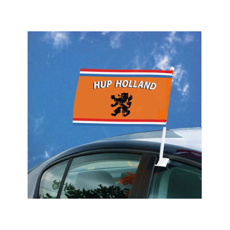 1x Holland car flag on the window with print of the Dutch lion