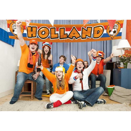 Bellatio decorations - Oranje/Holland vlaggenlijnen set met grote banier vlag